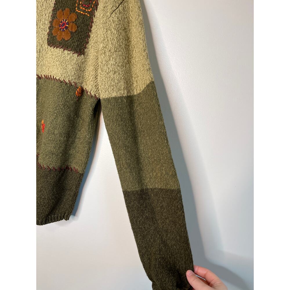2000s Erika & Co Patchwork Color Block Fall Flora… - image 3